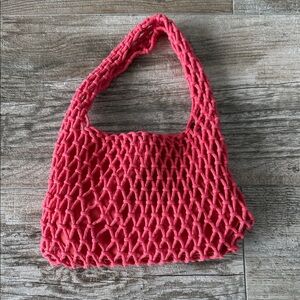 Stylish Pink Knitted Women's Bag
